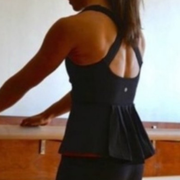 Lululemon Girly Active Peplum Crisscross Back Medium Support Tank Top Black 6 - Picture 6 of 15